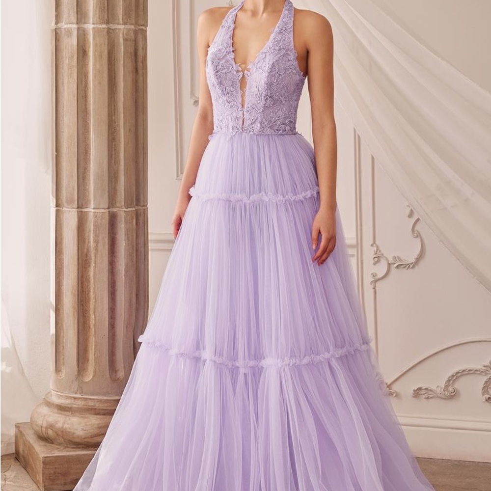 ANDREA AND LEO A1206 - GARDEN LACE HALTER GOWN